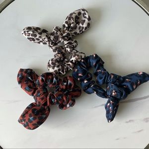 Anthropologie Set of 3 Animal Print Scrunchies